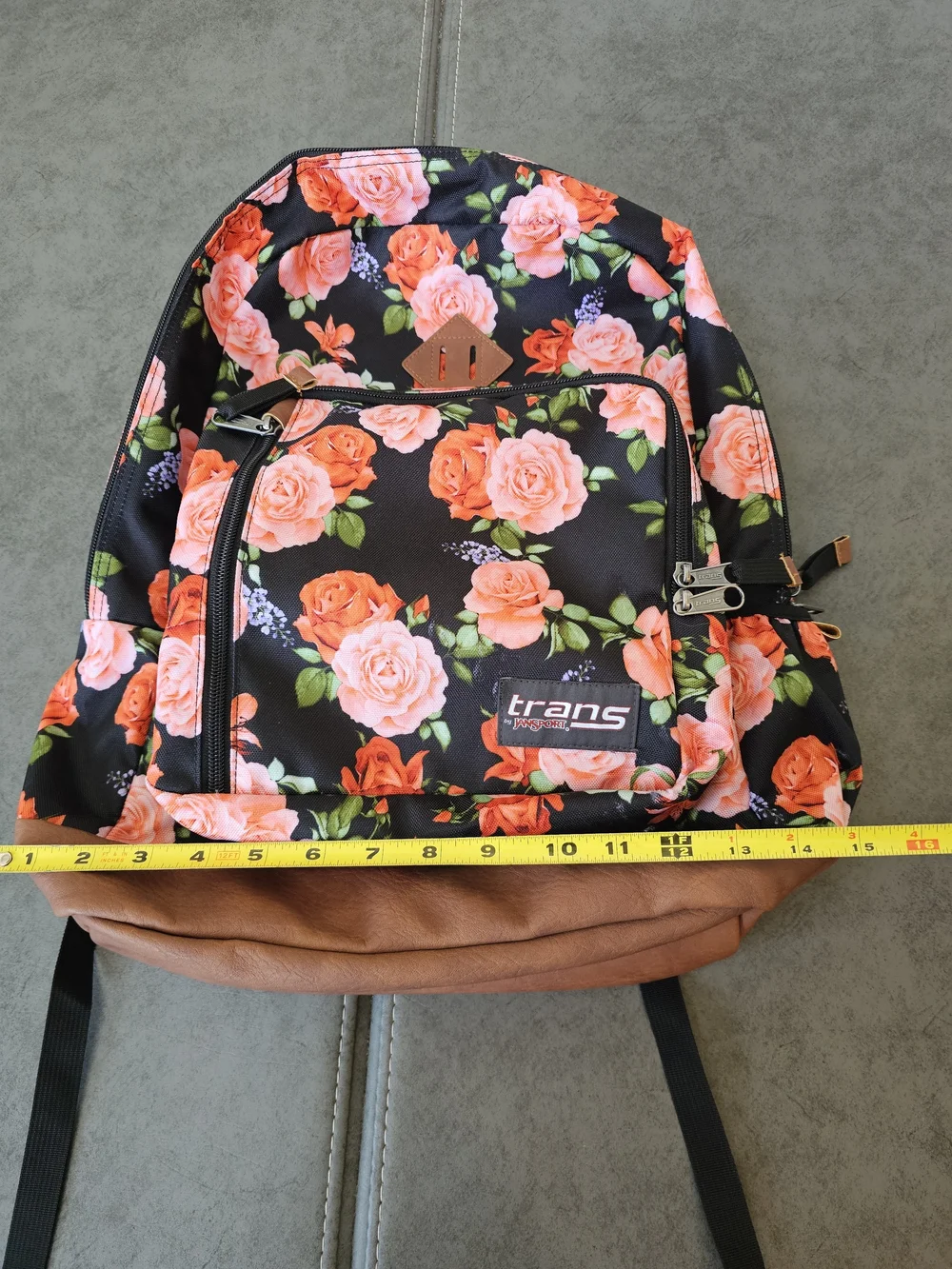 JANSPORT Floral Black & Pink Rose Backpack
